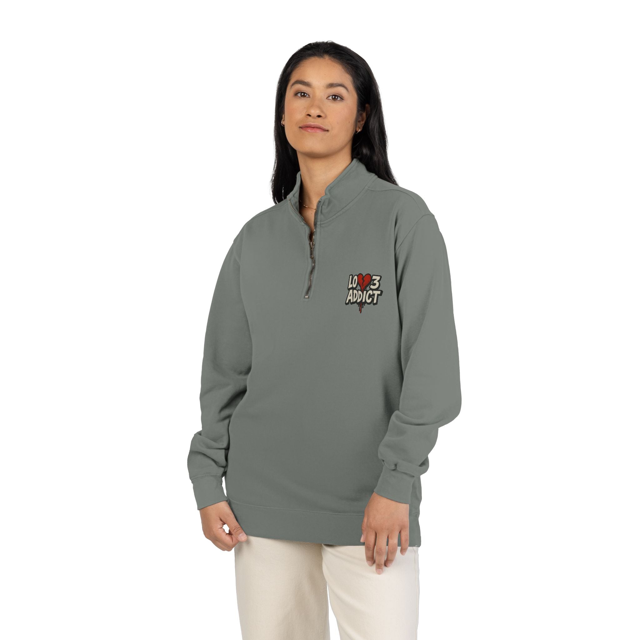 Cupid Cherub Quarter-Zip Sweatshirt — Lov3 Addict Graphic Pullover