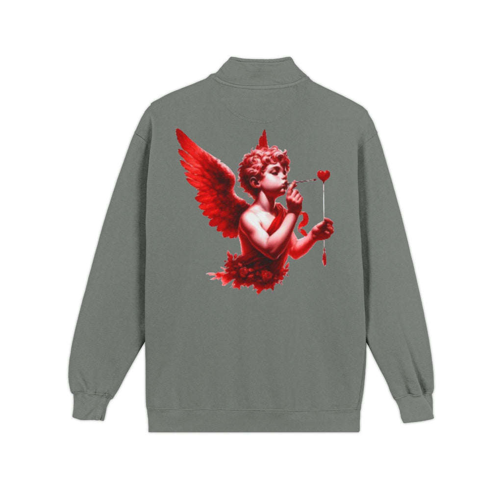 Cupid Cherub Quarter-Zip Sweatshirt — Lov3 Addict Graphic Pullover