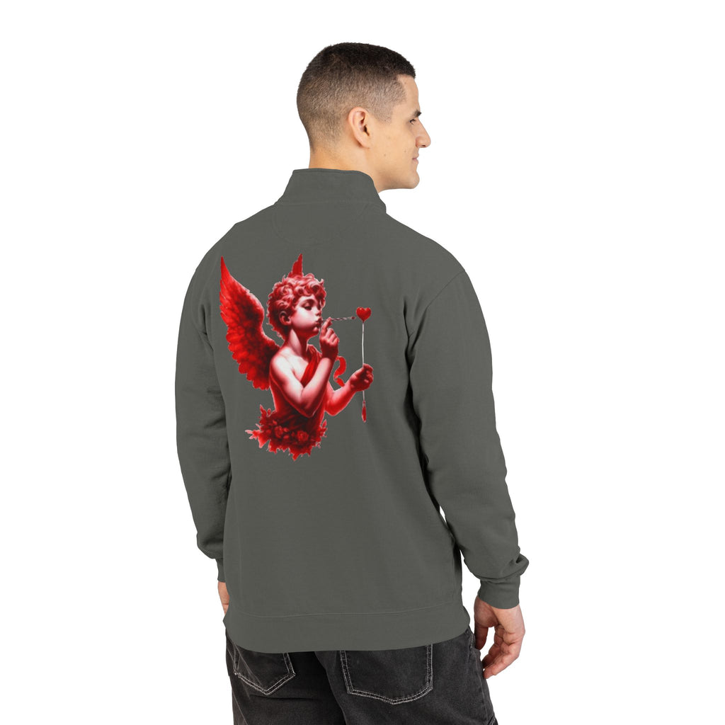 Cupid Cherub Quarter-Zip Sweatshirt — Lov3 Addict Graphic Pullover
