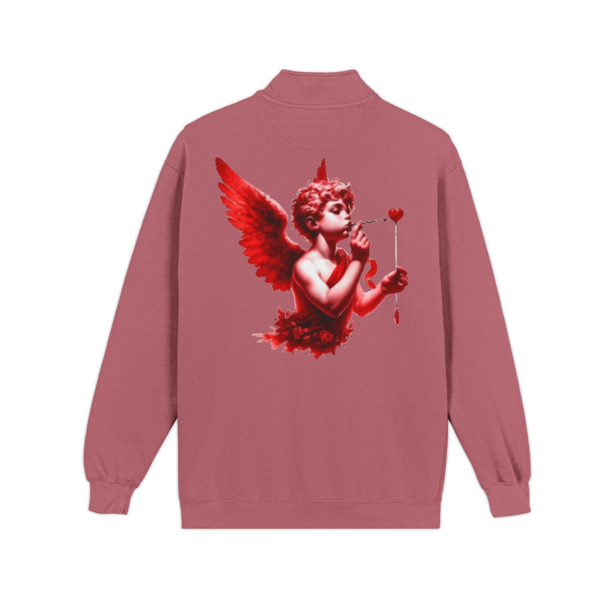 Cupid Cherub Quarter-Zip Sweatshirt — Lov3 Addict Graphic Pullover