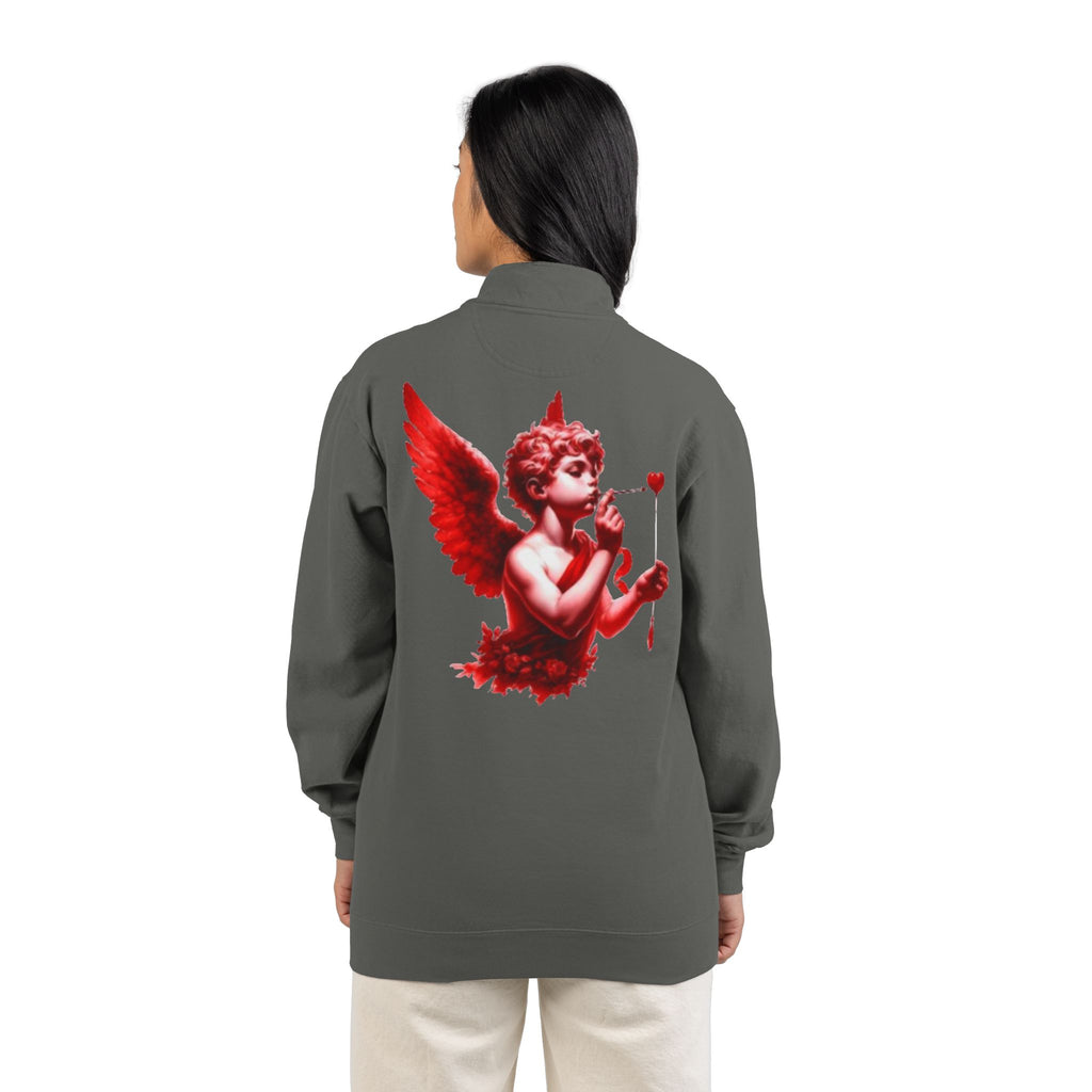 Cupid Cherub Quarter-Zip Sweatshirt — Lov3 Addict Graphic Pullover