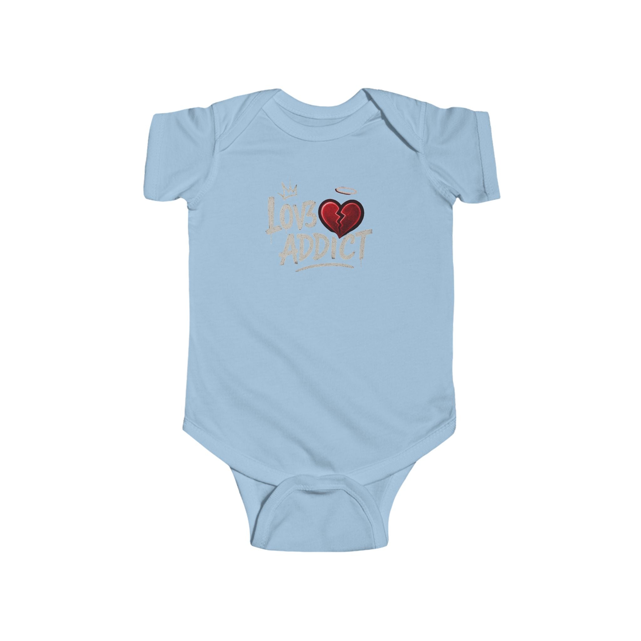 Infant Bodysuit "Lov3 Addict" Heart Graphic — Cute Baby Onesie Gift