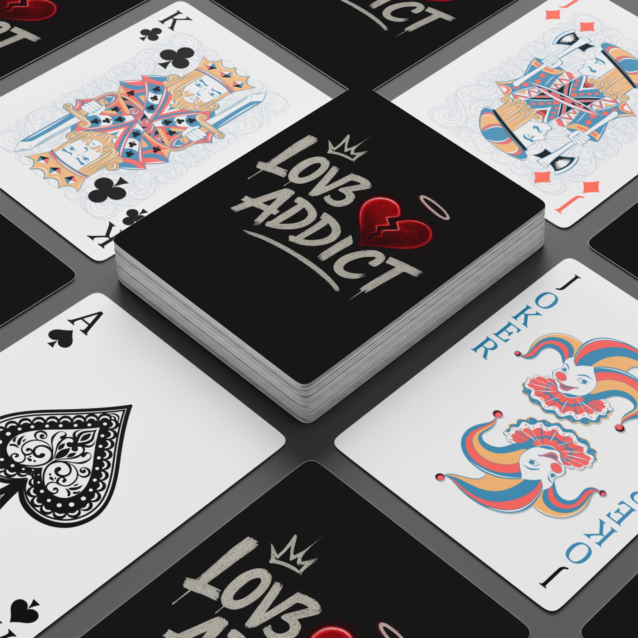 Lov3 Addict Poker Playing Cards – Broken Heart Street Art Deck