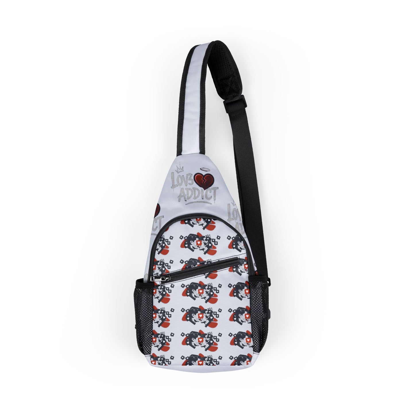 Chest Bag — off white"Lov3 Addict" Cupid Sling Bag