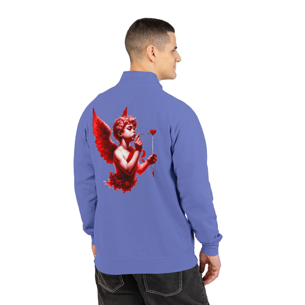 Cupid Cherub Quarter-Zip Sweatshirt — Lov3 Addict Graphic Pullover