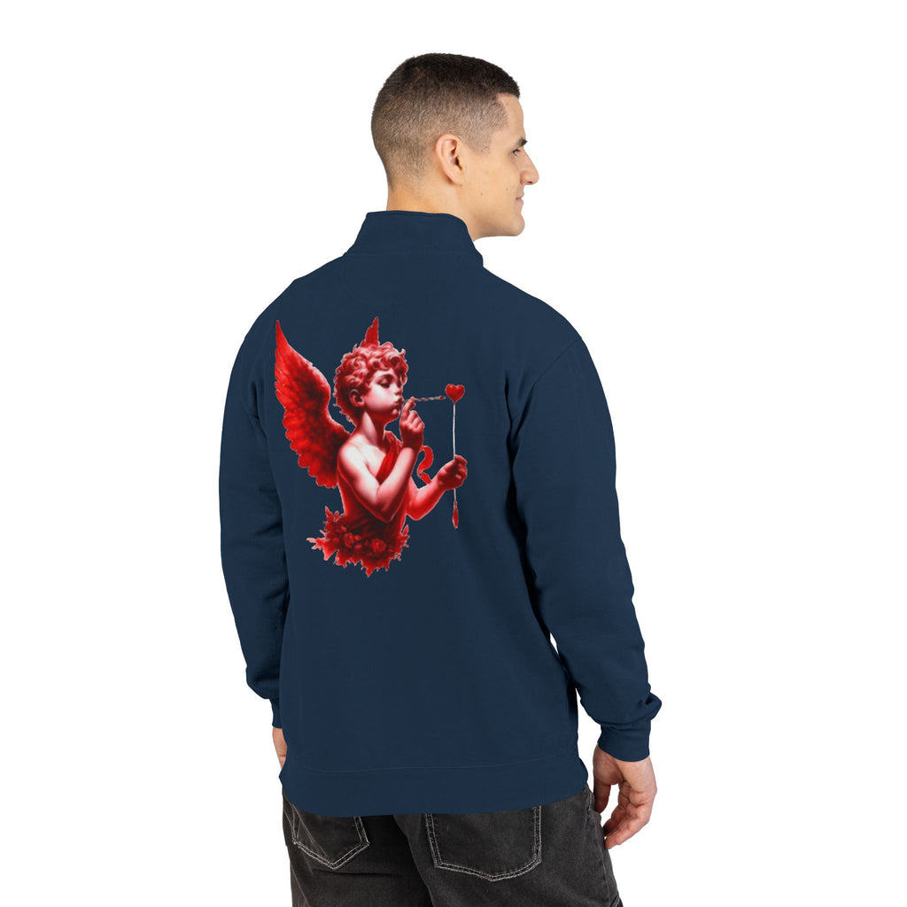 Cupid Cherub Quarter-Zip Sweatshirt — Lov3 Addict Graphic Pullover