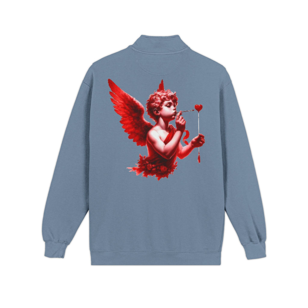 Cupid Cherub Quarter-Zip Sweatshirt — Lov3 Addict Graphic Pullover