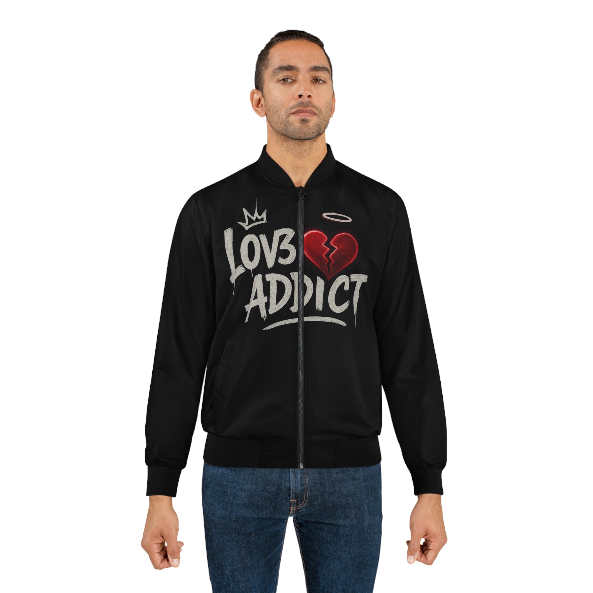 Lov3 Addict Bomber Jacket — Heartbreak Streetwear Jacket