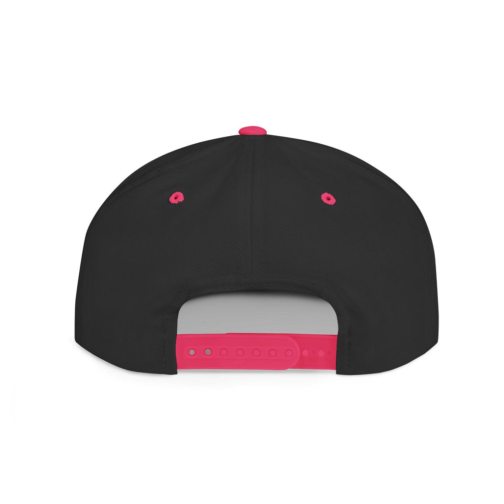 Flat Bill Snapback Hat — 'Lov3 Addict' Heart Embroidered Cap