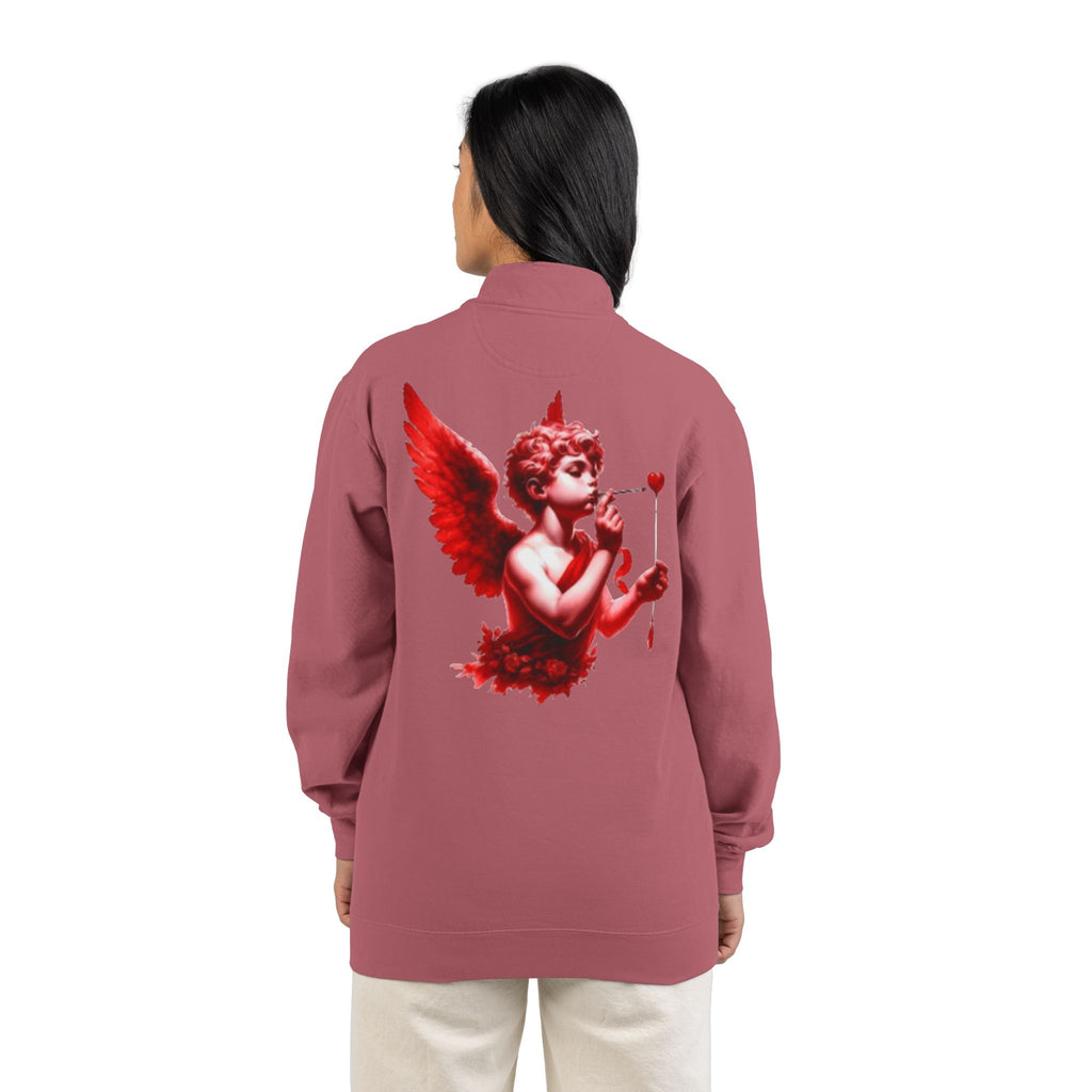 Cupid Cherub Quarter-Zip Sweatshirt — Lov3 Addict Graphic Pullover