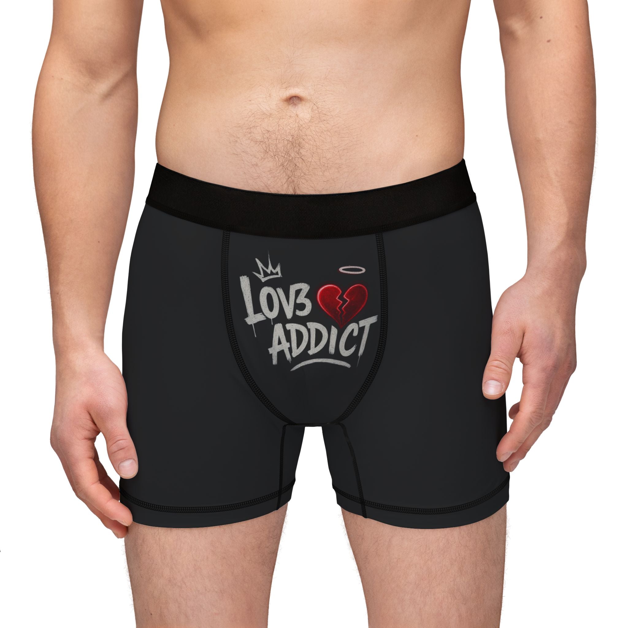 Lov3 Addict Boxer Briefs — Men's Funny Valentine Heart Underwear