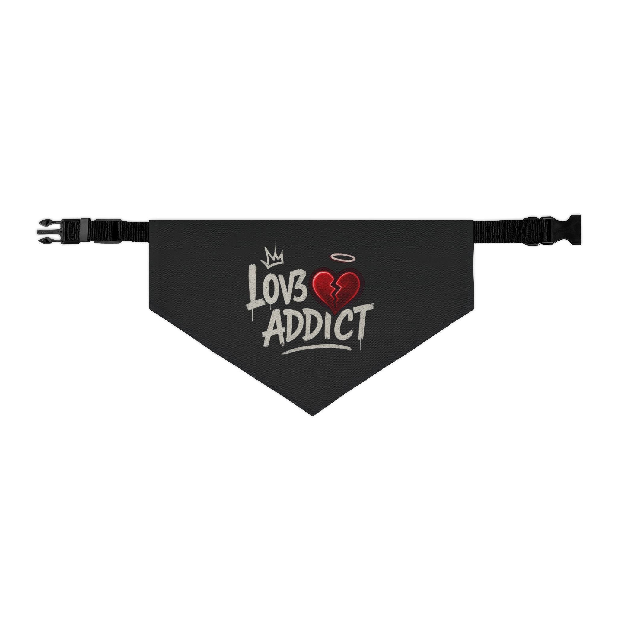 Lov3 Addict Pet Bandana Collar — Heart & Graffiti Dog Scarf