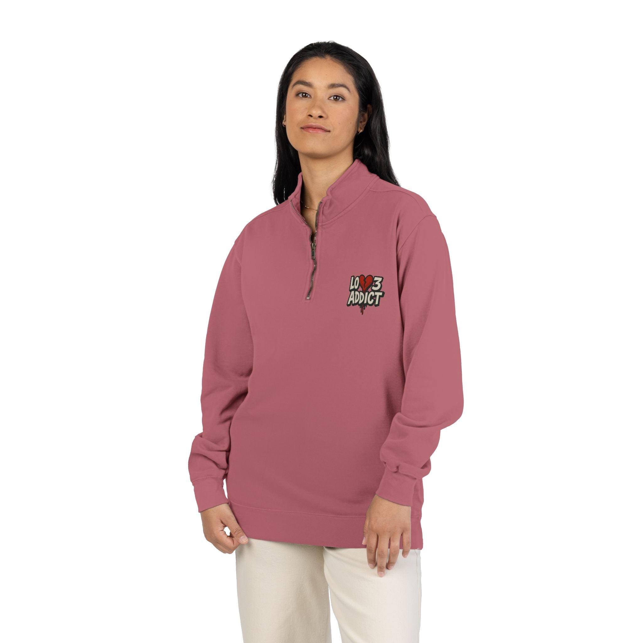 Cupid Cherub Quarter-Zip Sweatshirt — Lov3 Addict Graphic Pullover