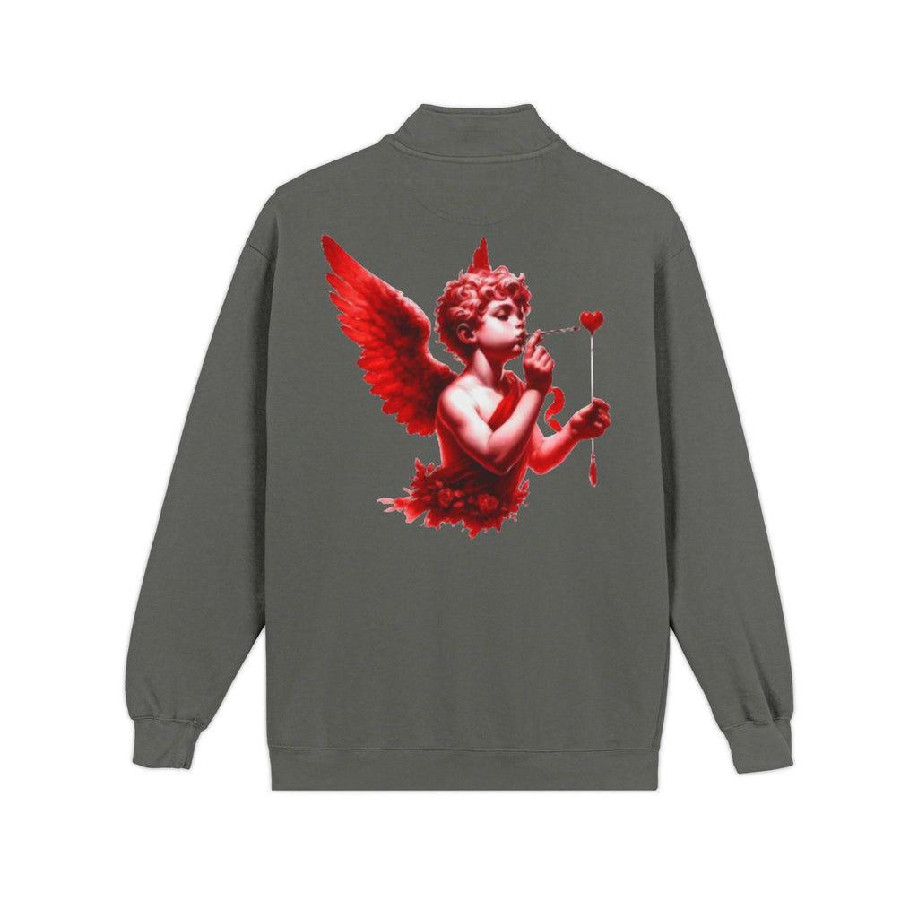 Cupid Cherub Quarter-Zip Sweatshirt — Lov3 Addict Graphic Pullover