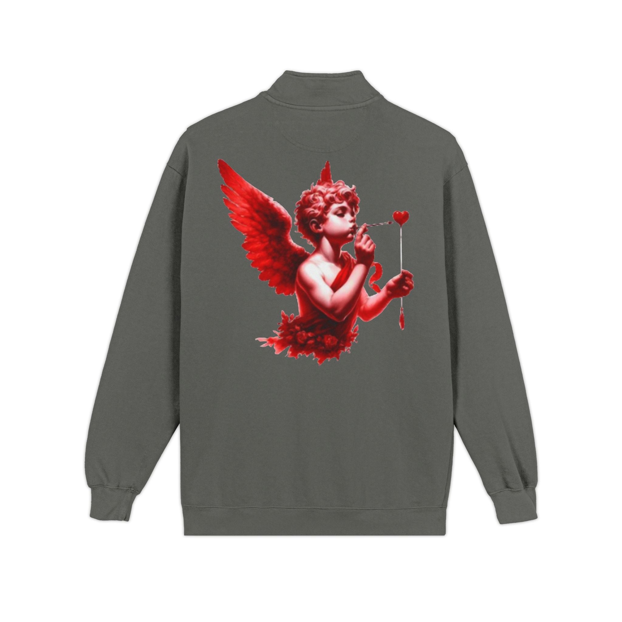 Cupid Cherub Quarter-Zip Sweatshirt — Lov3 Addict Graphic Pullover