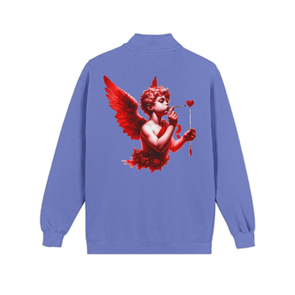 Cupid Cherub Quarter-Zip Sweatshirt — Lov3 Addict Graphic Pullover