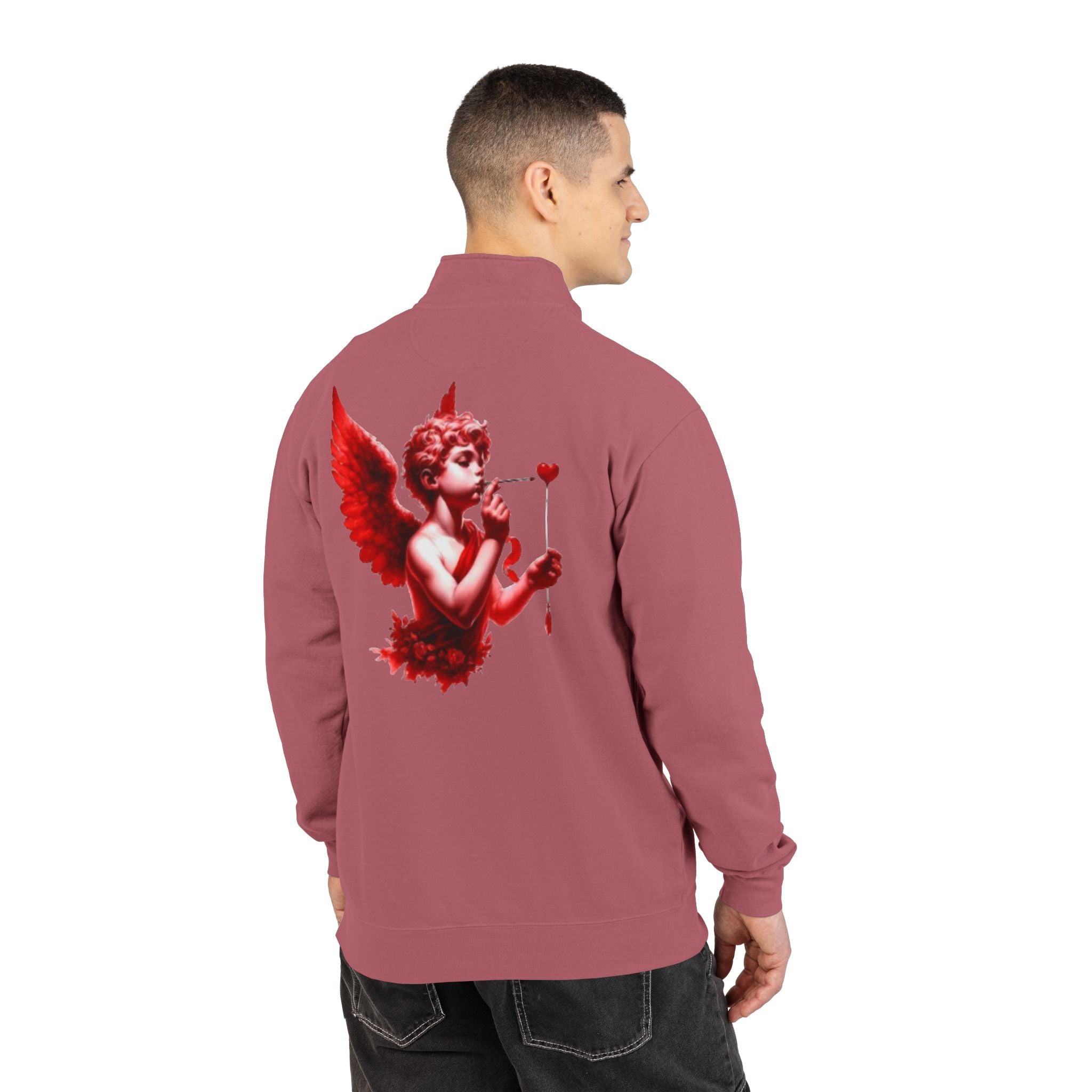 Cupid Cherub Quarter-Zip Sweatshirt — Lov3 Addict Graphic Pullover